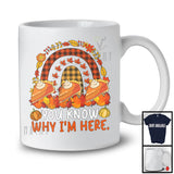 You Know Why I'm Here; Wonderful Thanksgiving Three Pumpkin Pies Plaid Rainbow; Family T-Shirt