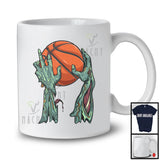 Zombie Hand Holding Basketball Ball; Amazing Halloween Basketball Player; Sport Team T-Shirt