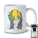 Zombie Hand Holding Softball Ball; Amazing Halloween Softball Player; Sport Team T-Shirt