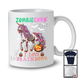 Zombiecorn I Love Brainbows; Creepy Halloween Costume Zombie Unicorn Pumpkin; Family Group T-Shirt