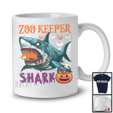 Zoo Keeper Shark, Scary Halloween Costume Pumpkin Zombie Shark, Proud Careers Group T-Shirt