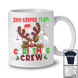 Zoo Keeper Team Christmas Crew; Fantastic X-mas Red Plaid Reindeer Face; Proud Careers Jobs T-Shirt