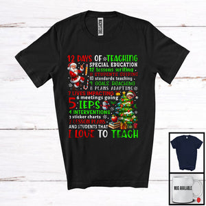 MacnyStore - 12 Days of Teaching Special Education; Joyful Christmas Snow Santa; SPED Teacher Activities T-Shirt