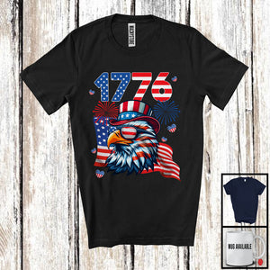 MacnyStore - 1776, Amazing 4th Of July Eagle American Flag, History Independence Day Patriotic T-Shirt