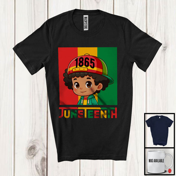 MacnyStore - 1865 Juneteenth, Lovely Black History African American Boy, Freedom Afro Melanin Proud T-Shirt