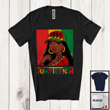 MacnyStore - 1865 Juneteenth, Lovely Black History African American Woman, Freedom Afro Melanin Proud T-Shirt