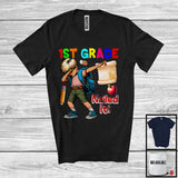 MacnyStore - 1st Grade Nailed It, Colorful Graduation Last Day Of School Dabbing Boys, Student Group T-Shirt