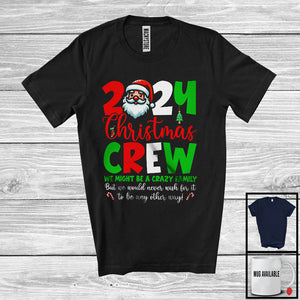 MacnyStore - 2024 Christmas Crew; Awesome Christmas Family Santa Face Lover; Matching X-mas Group T-Shirt