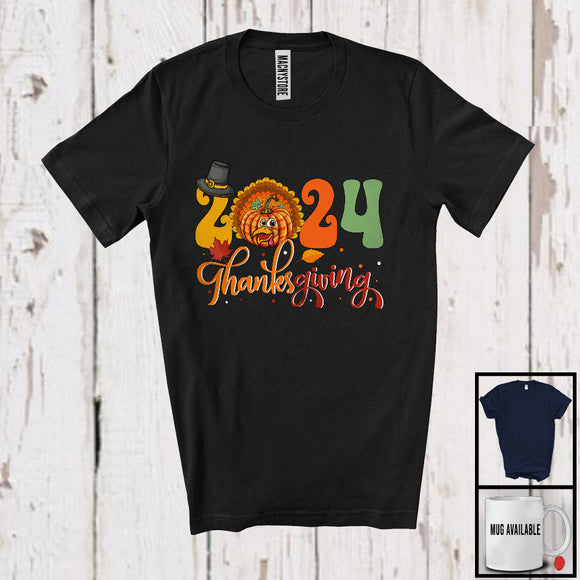 MacnyStore - 2024 Thanksgiving; Humorous Thanksgiving Pumpkin Turkey; Food Lover Dinner Family Group T-Shirt