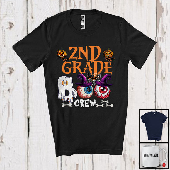 MacnyStore - 2nd Grade Boo Crew, Scary Halloween Boo Ghost Witch Zombie Eyes, Proud Careers Group T-Shirt