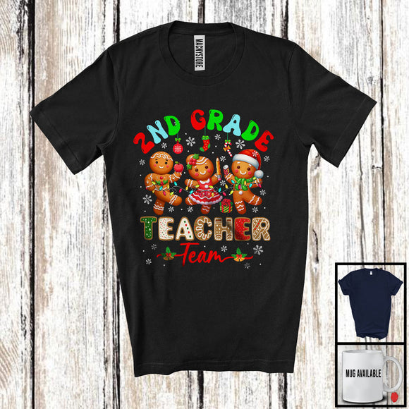 MacnyStore - 2nd Grade Teacher Team; Lovely Christmas Three Gingerbreads Teaching; Teacher Group T-Shirt