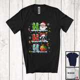 MacnyStore - 3Ho; Adorable Christmas Ornaments Santa Santa Border Collie; Snowing X-mas Family Group T-Shirt