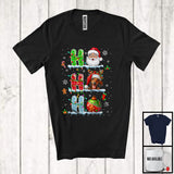 MacnyStore - 3Ho; Adorable Christmas Ornaments Santa Santa Dachshund; Snowing X-mas Family Group T-Shirt