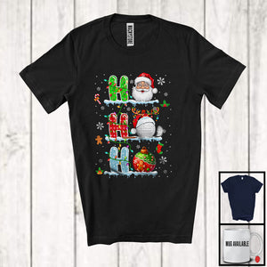 MacnyStore - 3Ho; Wonderful Christmas Ornaments Santa Santa Golf Player; Snowing Sport X-mas Team T-Shirt