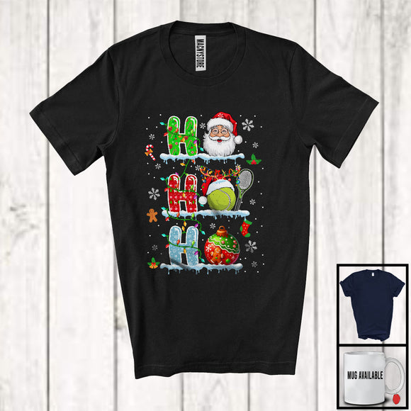 MacnyStore - 3Ho; Wonderful Christmas Ornaments Santa Santa Tennis Player; Snowing Sport X-mas Team T-Shirt