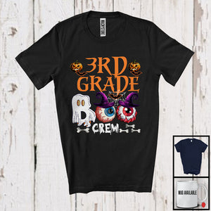 MacnyStore - 3rd Grade Boo Crew, Scary Halloween Boo Ghost Witch Zombie Eyes, Proud Careers Group T-Shirt