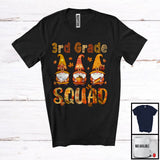 MacnyStore - 3rd Grade Squad; Lovely Thanksgiving Plaid Three Gnomes Gnomies; Fall Leaves Teacher Group T-Shirt