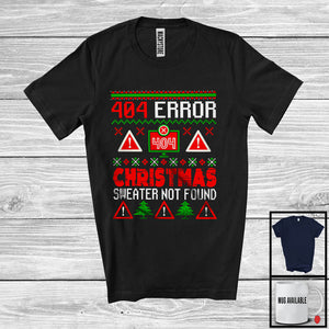 MacnyStore - 404 Error Christmas Sweater Not Found; Humorous Anti Christmas Programmer Coder; Family T-Shirt