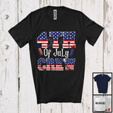 MacnyStore - 4th Of July Crew, Amazing Independence Day Family Trip, Matching American Flag Patriotic Group T-Shirt