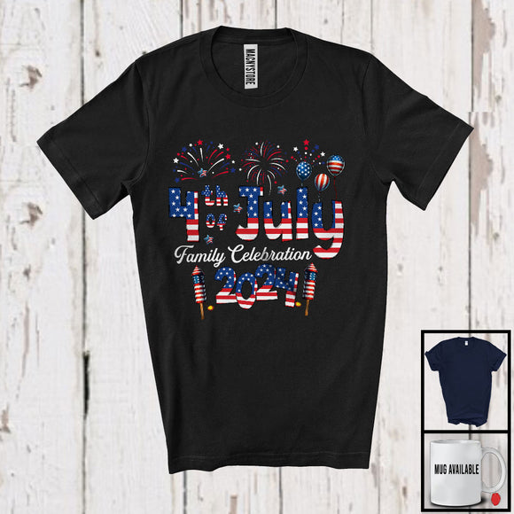 MacnyStore - 4th Of July Family Celebration 2024, Happy Independence Day American Flag Family, Patriotic T-Shirt