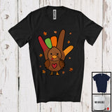 MacnyStore - ASL Turkey; Adorable Thanksgiving Hand Sign Language Fall Autumn Leaves; Family Group T-Shirt