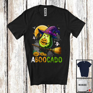 MacnyStore - Aboocado, Lovely Halloween Costume Boo Ghost Witch Avocado Fruit, Carved Pumpkin Vegan T-Shirt