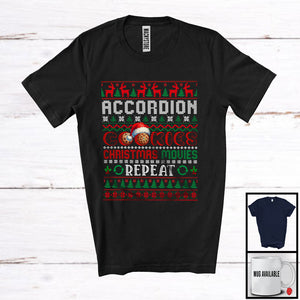 MacnyStore - Accordion Cookies Christmas Movies Repeat, Amazing X-mas Sweater Santa, Musical Instruments T-Shirt