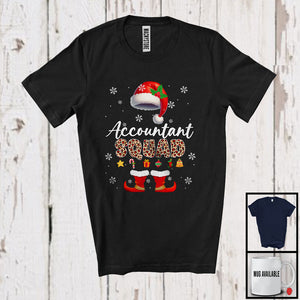 MacnyStore - Accountant Squad; Wonderful Christmas Leopard Santa Pajamas; Family Group Proud Jobs T-Shirt