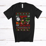 MacnyStore - All Booked Up For The Holidays; Fantastic Christmas Sweater Elf Reading Books; Reader Librarian T-Shirt