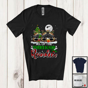 MacnyStore - All Of The Bearded Dragon Reindeer; Fantastic Christmas Tree Three Reindeer Animals; Snowing Family T-Shirt