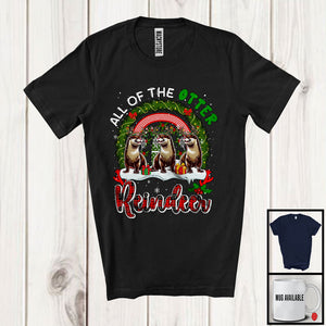 MacnyStore - All Of The Otter Reindeer; Fantastic Christmas Tree Three Reindeer Animals; Rainbow Family T-Shirt