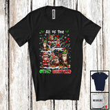 MacnyStore - All Of The Otter Reindeer; Humorous Christmas Otter On X-mas Tree Lights; Snowing Animal T-Shirt