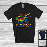 MacnyStore - Alligaytor, Humorous LGBTQ Pride Alligator Crocodiles, Rainbow Flag Gym Fitness Animal Lover T-Shirt