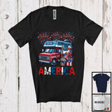 MacnyStore - America, Amazing 4th Of July Camping Truck Lover USA Flag Fireworks, Matching Patriotic Group T-Shirt