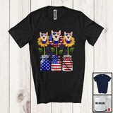 MacnyStore - American Flag Sunflower, Amazing 4th Of July Bull Terrier Owner, Women Patriotic Group T-Shirt