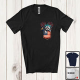 MacnyStore - American Shorthair Kitten in Pocket, Adorable 4th Of July American Shorthair Owner, Patriotic T-Shirt