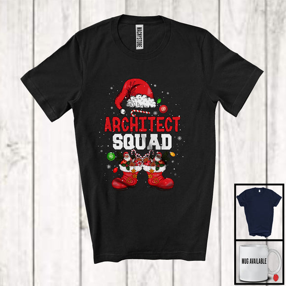 MacnyStore - Architect Squad; Cheerful Christmas Leopard Santa Costume Snowing; Men Jobs Group T-Shirt