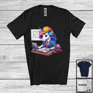 MacnyStore - Architect Unicorn; Cute Magical Unicorn Architect Worker Lover; Proud Careers Jobs Group T-Shirt