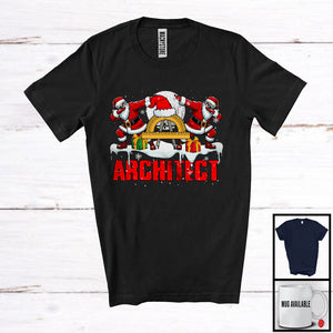 MacnyStore - Architect; Awesome Christmas Moon Dabbing Santa Architect Tools; Proud X-mas Careers Jobs T-Shirt