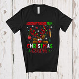 MacnyStore - Assistant Teacher Team Christmas Crew; Fantastic X-mas Plaid Reindeer Face; Proud Careers Jobs T-Shirt