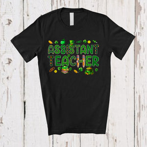 MacnyStore - Assistant Teacher; Awesome St. Patrick's Day Green Plaid Shamrocks Assistant Teacher; Proud Jobs T-Shirt