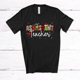 MacnyStore - Assistant Teacher; Wonderful Christmas Plaid Elf Pajamas; Jobs Careers Assistant Teacher Squad T-Shirt