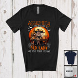 MacnyStore - Assuming I'm Just An Old Lady Was Your First Mistake, Humorous Halloween Moon Witch, Black Cat T-Shirt