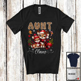 MacnyStore - Aunt Claus; Lovely Christmas Leopard Plaid Reindeer Lover; X-mas Snowing Family Group T-Shirt