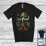 MacnyStore - Aunt Claus; Wonderful Christmas Red Green Plaid ELF; X-mas Pajama Family Group T-Shirt