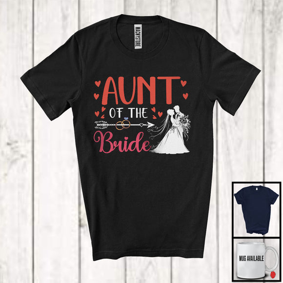MacnyStore - Aunt Of Bride, Lovely Mother's Day Wedding Couple Lover Rings Hearts, Family Group T-Shirt