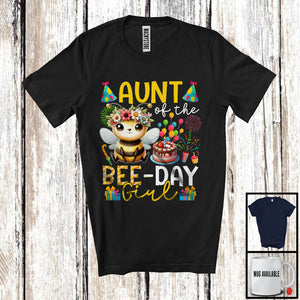 MacnyStore - Aunt Of The Bee Day Girl, Adorable Birthday Mother's Day Flowers Bee Lover, Family Group T-Shirt