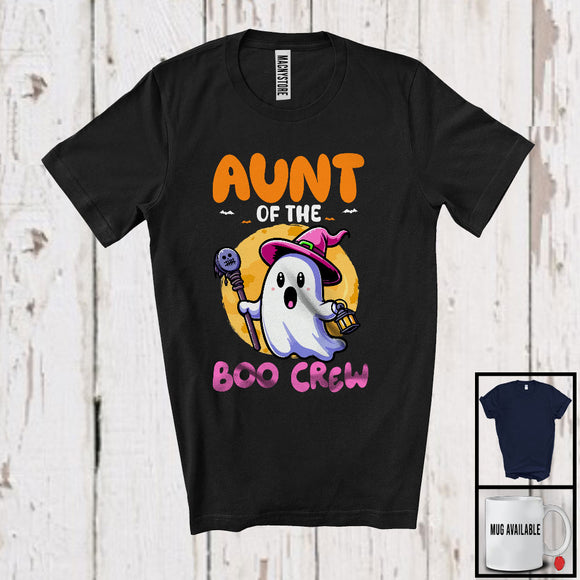 MacnyStore - Aunt Of The Boo Crew, Lovely Halloween Costume Witch Boo Ghost, Matching Family Group T-Shirt