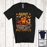 MacnyStore - Aunt To Be Please Wait Patiently; Lovely Thanksgiving Pregnancy Footprint Pumpkin; Family T-Shirt