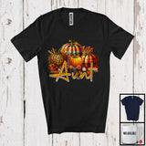 MacnyStore - Aunt, Awesome Thanksgiving Leopard Plaid Pumpkins Flowers Fall, Matching Family Group T-Shirt